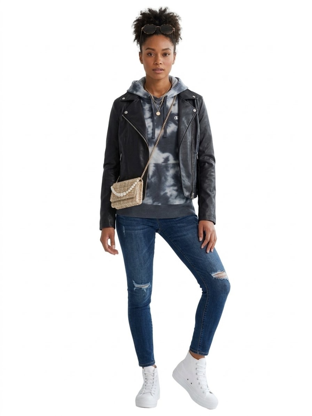 Champion Gray Tie-Dye girls Hoodie Sweatshirt